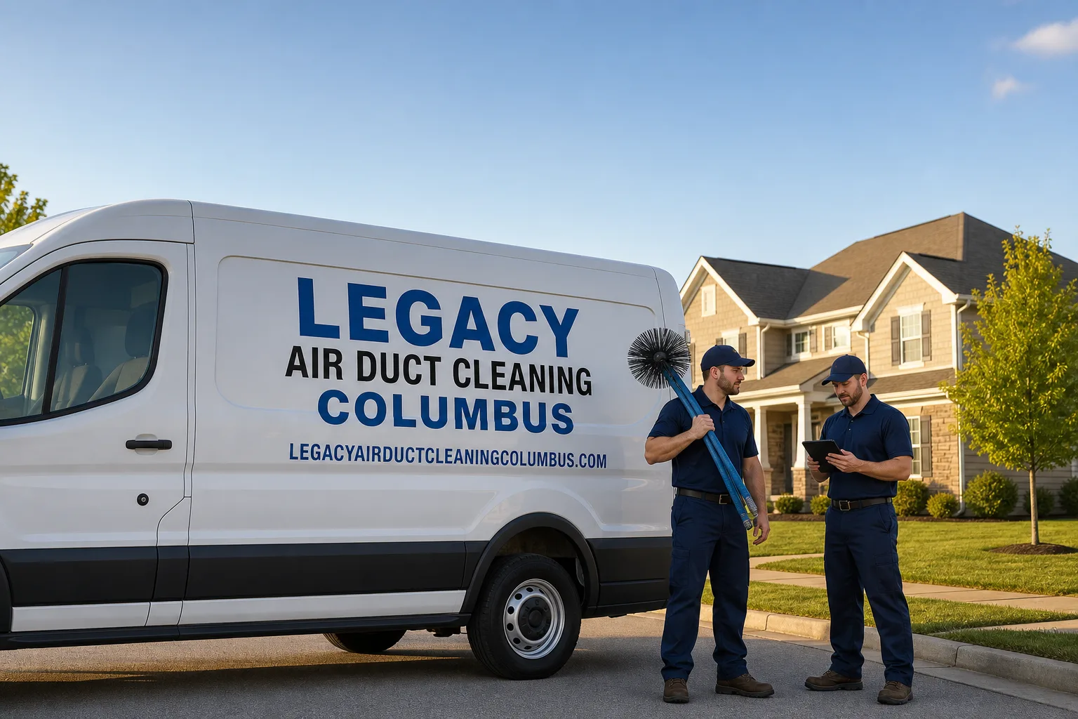 Legacy Air Duct Cleaning Columbus service vehicle and crew in Columbus, OH